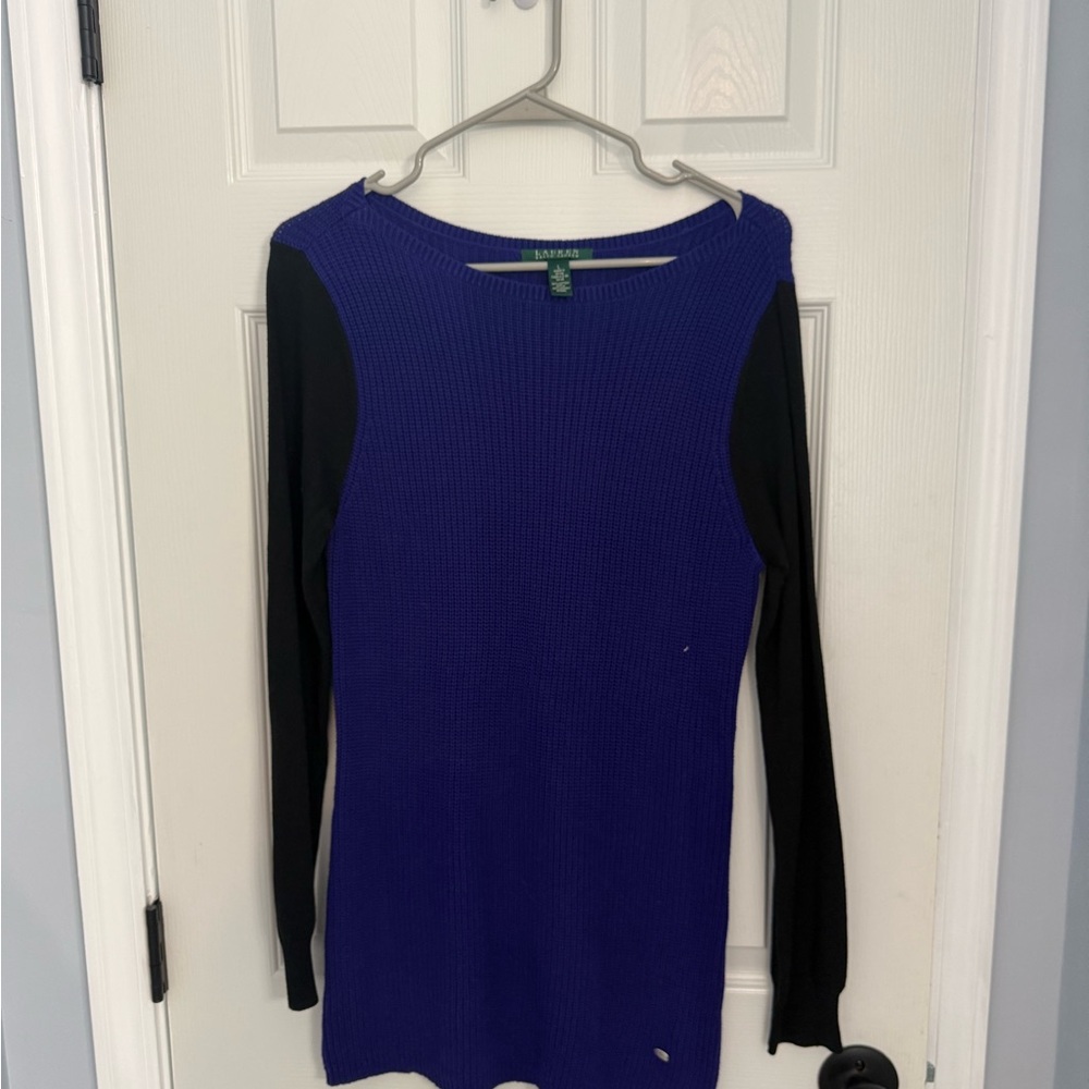 Ralph Lauren Blue and Black Long Sleeve Sweater